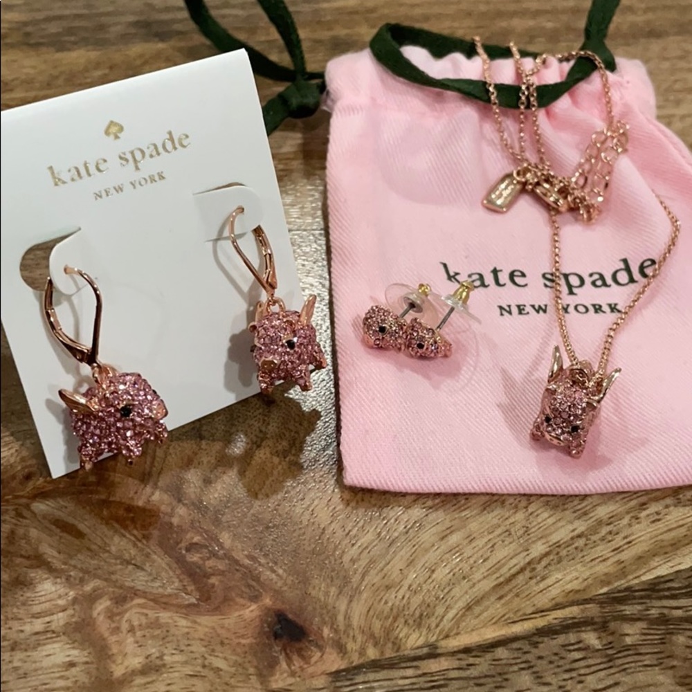 Kate spade pig jewelry set